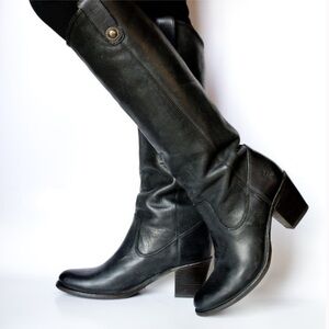 Frye Black Heeled Boots